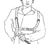 Coloriage et dessins gratuit Jungkook en chantant à imprimer