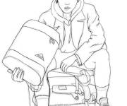 Coloriage Jungkook en performance