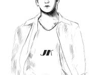 Coloriage Jungkook r&eacute;aliste