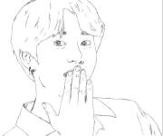 Coloriage et dessins gratuit Jungkook surpris à imprimer
