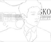 Coloriage Jungkook tenant son guitare