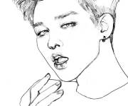 Coloriage Kim Seok Jin de BTS