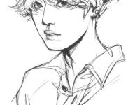 Coloriage Kim Taehyung aussi V