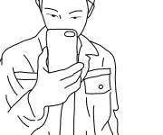 Coloriage Membre de BTS en selfie