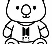 Coloriage Ours en peluche avec le logo BTS