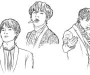 Coloriage Performance de Taehyung sur sc&egrave;ne