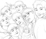 Coloriage Photo de BTS pour les autographes