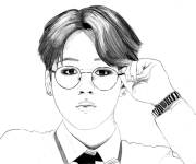 Coloriage Portrait de Jin de BTS