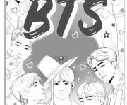 Coloriage Poster groupe BTS