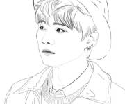 Coloriage et dessins gratuit Profil d'un des chanteurs BTS à imprimer