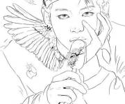 Coloriage Suga avec de la glace