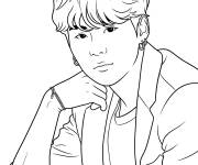 Coloriage SUGA en pose calme