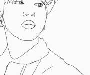 Coloriage et dessins gratuit Suga regarde en haut à imprimer