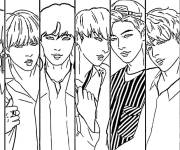 Coloriage Tous les membres BTS
