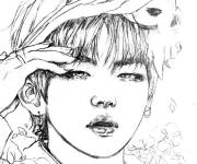 Coloriage V BTS dessin&eacute; &agrave; la main