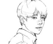 Coloriage et dessins gratuit V de BTS dessin&eacute; au crayon à imprimer