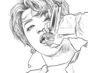 Coloriage V de BTS en chantant