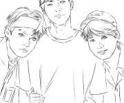 Coloriage V, Jin et Suga de BTS