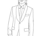 Coloriage Acteur célébrité Brad Pitt