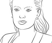 Coloriage Actrice fameuse Angelina Jolie