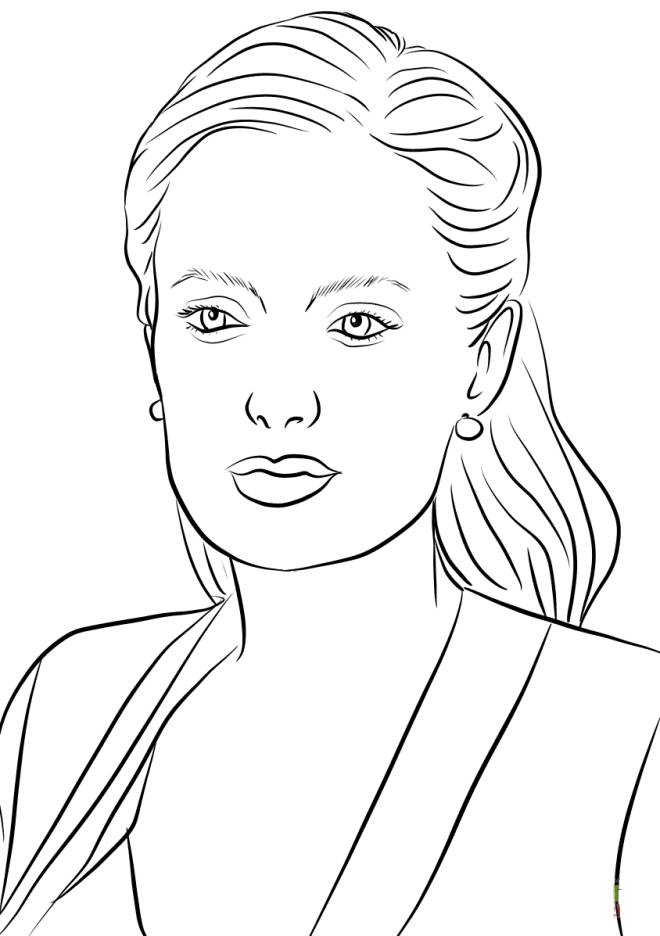 Coloriage et dessins gratuits Actrice fameuse Angelina Jolie à imprimer