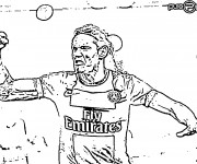 Coloriage Cavani Joueur de Foot