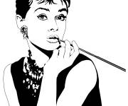 Coloriage Célébrité Audrey Hepburn