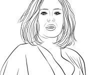 Coloriage Célébrité chanteuse Adele