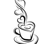 Coloriage Amour du saveur de caf&eacute; expresso