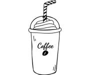 Coloriage Caf&eacute; &agrave; la cr&egrave;me