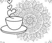 Coloriage Café mandala facile