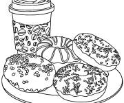 Coloriage caf&eacute; petit-d&eacute;jeuner