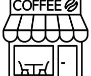 Coloriage Cafeteria facile