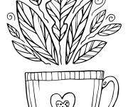Coloriage Du caf&eacute; avec motifs