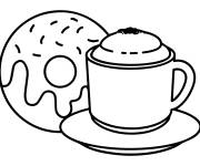Coloriage G&acirc;teaux et caf&eacute;