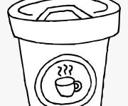 Coloriage Goblet de caf&eacute; chaud