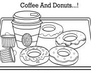 Coloriage Goblet de caf&eacute; et desserts