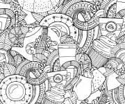 Coloriage Illustration de caf&eacute; mandala