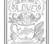 Coloriage L'Amour du café chaud