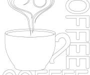Coloriage L'amour du caf&eacute; expresso 