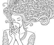 Coloriage L'amour du caf&eacute; pour les filles