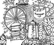 Coloriage Le traitement des grains de caf&eacute;