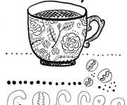 Coloriage Tasse de café difficile