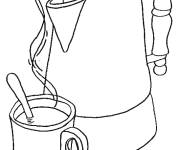 Coloriage Une cafetière et sa tasse à café