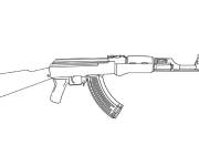 Coloriage Arme AK 47 de Call of Duty