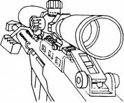 Coloriage Arme de Call of Duty avec un viseur calibré
