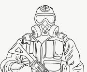 Coloriage Call of Duty arme et équipement