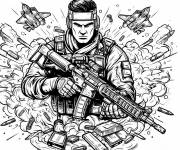 Coloriage Call of Duty moderne warfare en ligne