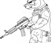 Coloriage Chien soldat dans la zone d&rsquo;exclusion de Call of Duty