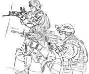 Coloriage Combattants de Call of Duty en formation d'attaque